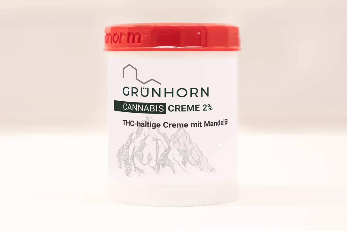 Grünhorn Cannabiscreme 2 Prozent THC mit Mandelöl